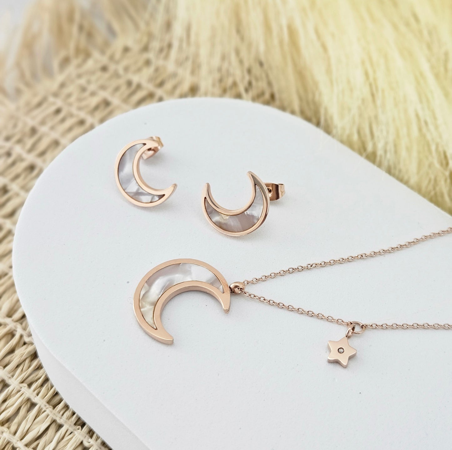 Moon Set Earrings & Necklace