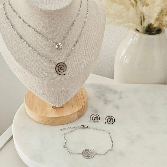 Spiral Set Necklace, Earrings & Bracelet
