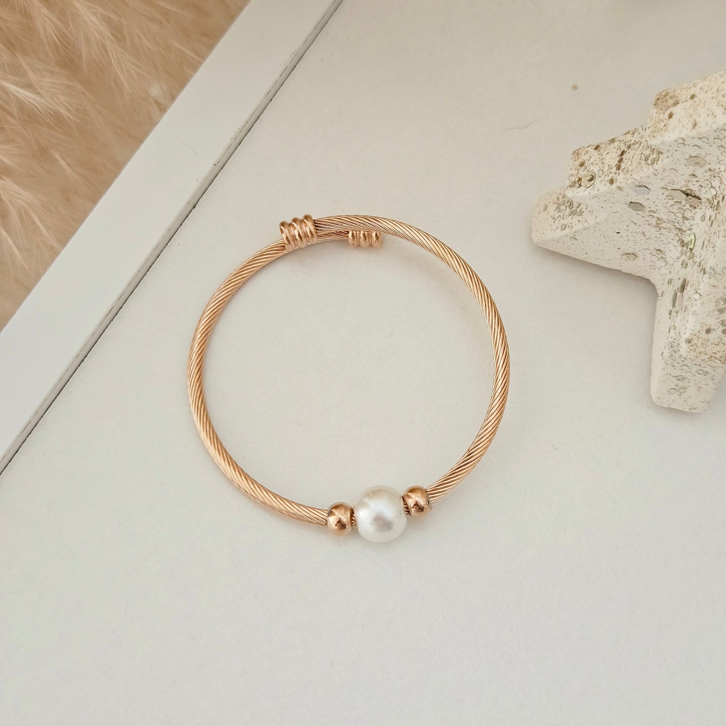 Rose Gold Pearl Bracelet