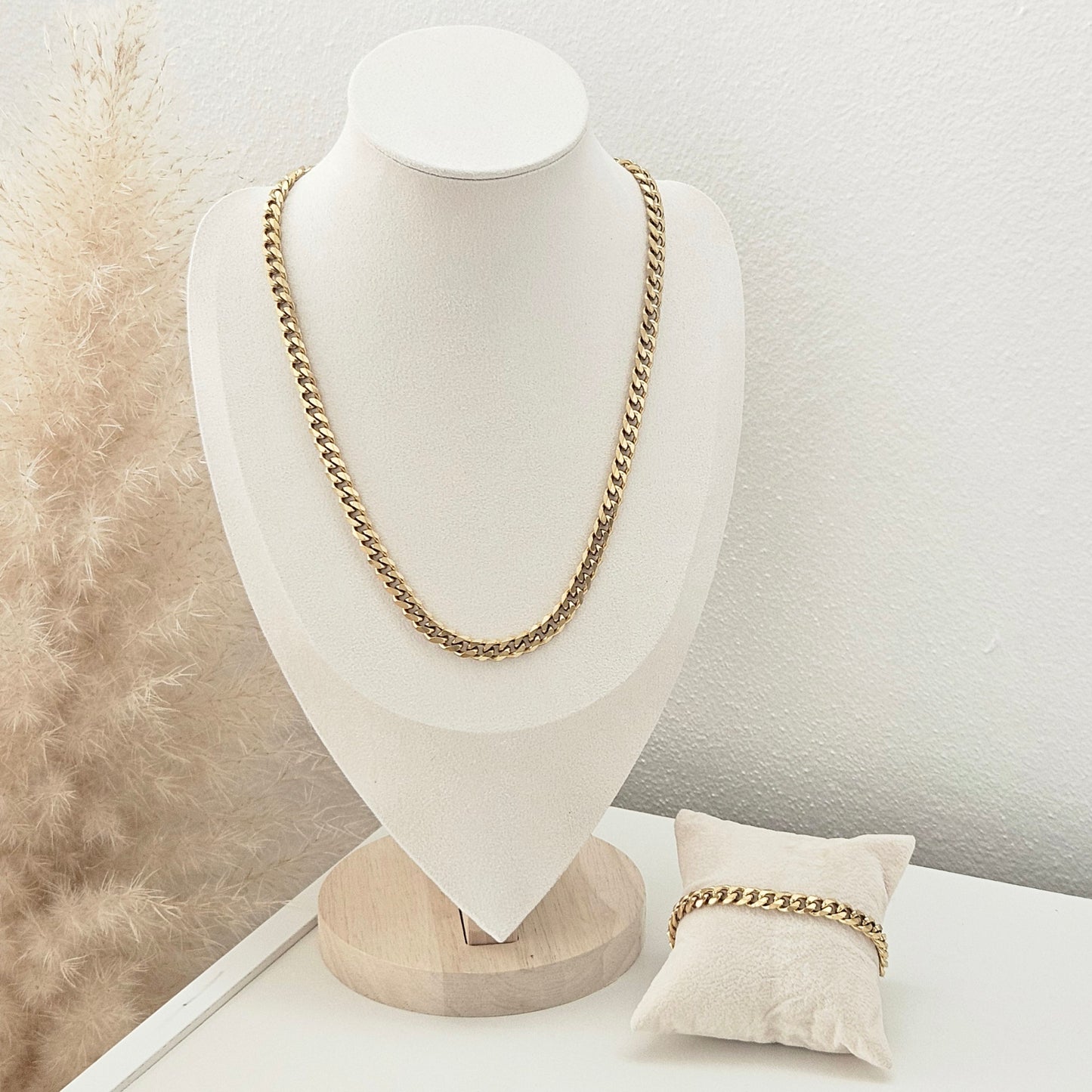 Cuban Necklace & Bracelet Set