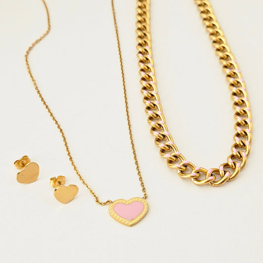 Heart Set Necklace & Earrings