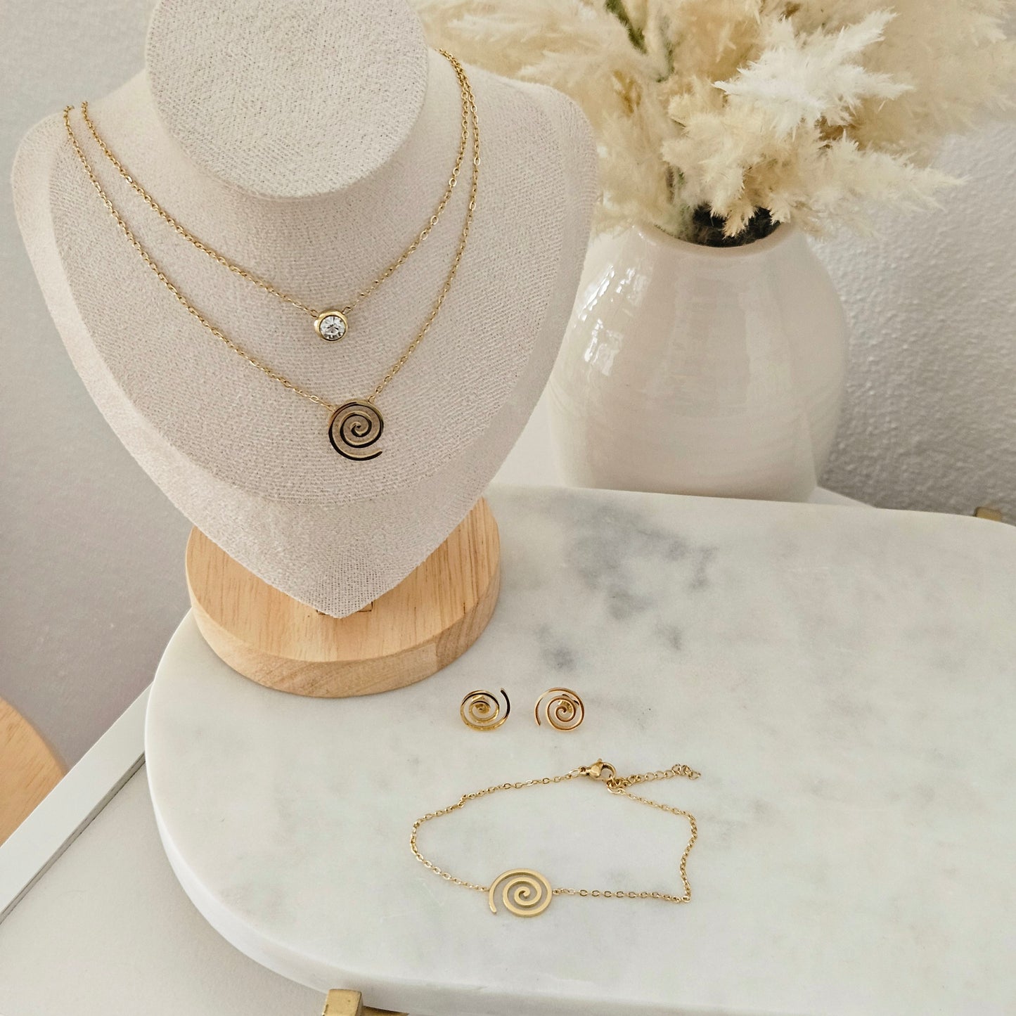 Spiral Set Necklace, Earrings & Bracelet