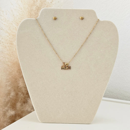 "I love you Mom" Set Necklace & Earrings