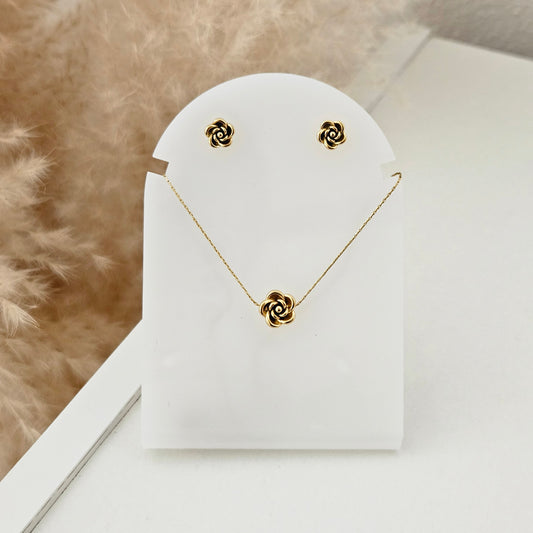 Rose Set Necklace & Earrings