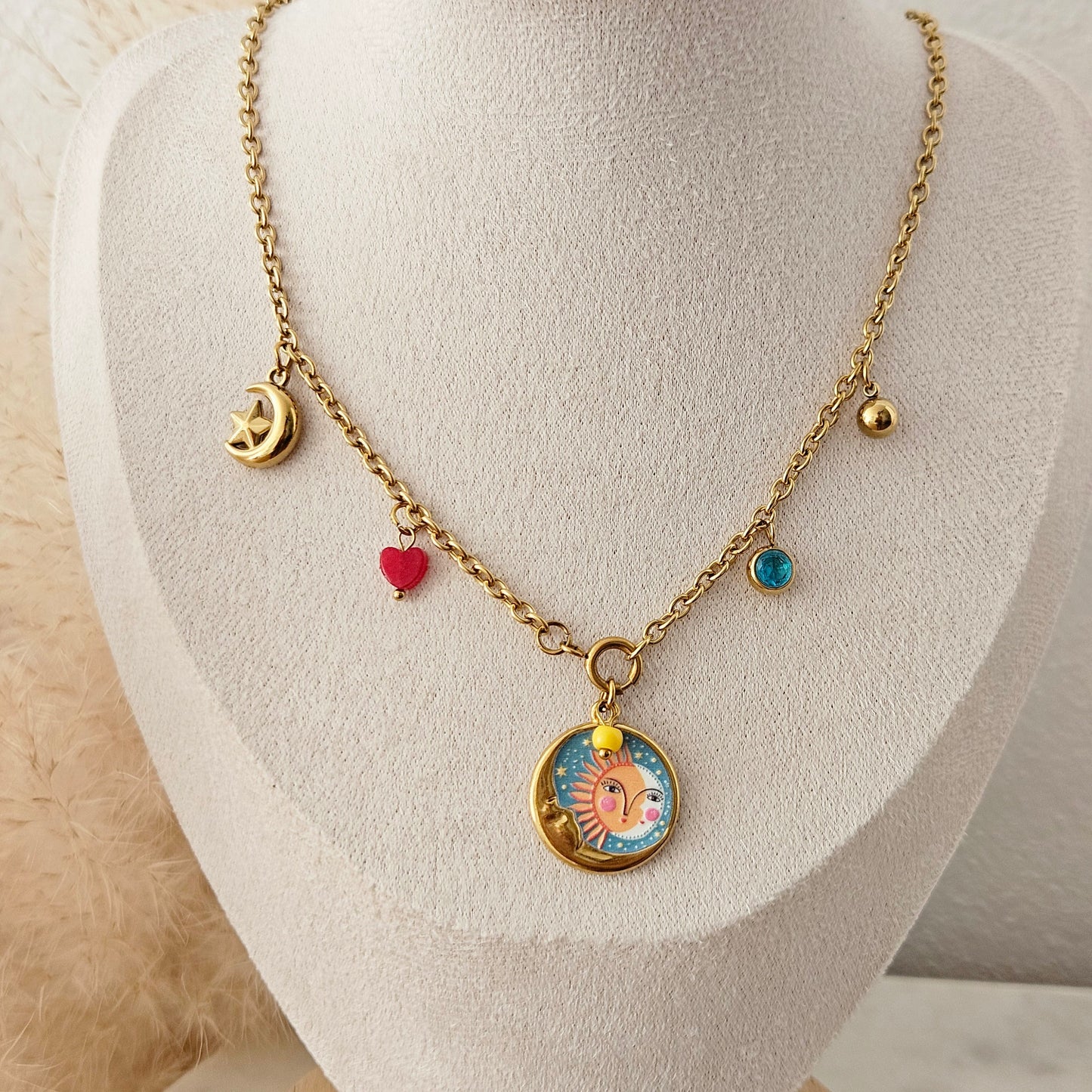 Sun & Moon Charm Necklace