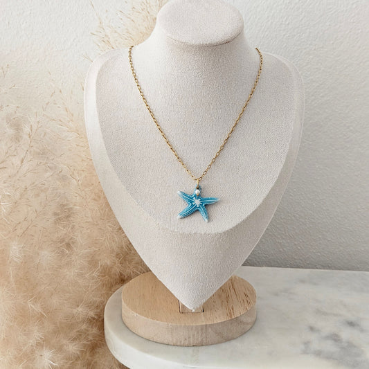 Blue Starfish Necklace