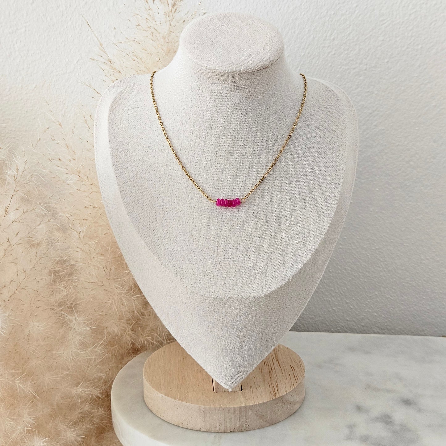 Fuchsia Crystal Necklace